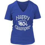 HAPPY GLAMPER Women's V-Neck T-Shirt - J & S Graphics