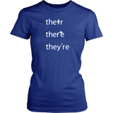 THEIR, THERE and THEY'RE Grammar Women's T-Shirt - J & S Graphics