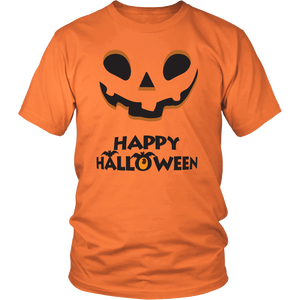 Happy Halloween Pumpkin Face Unisex T-Shirt - J & S Graphics