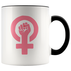 Feminist GIRL POWER Hand Color Accent COFFEE MUG - J & S Graphics