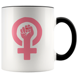 Feminist GIRL POWER Hand Color Accent COFFEE MUG - J & S Graphics