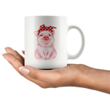 Piggy wearing a Red Bandana 11oz or 15oz Coffee Mug