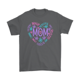 MOM Description in HEART Unisex and Women's T-Shirts