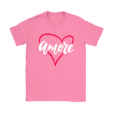 AMORE with Heart Short Sleeve Men's, Unisex & Women's T-Shirt