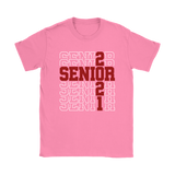 SENIOR Class 2021 T-Shirt, High School Color Burgundy, Men's & Women's