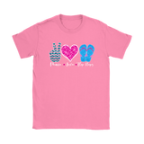 PEACE LOVE FLIP FLOPS Women's T-Shirt - J & S Graphics