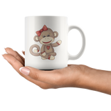 GIRL SOCK MONKEY 11oz Coffee Mug - J & S Graphics