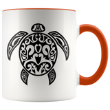 Tribal Sea Turtle Color Accent Coffee Mug