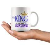 Couples COFFEE MUG Set, King & Queen of the Family, 11oz Mugs