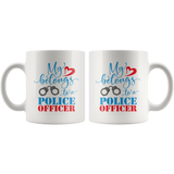 My Heart Belongs to a POLICE OFFICER Coffee Mug 11oz or 15oz
