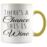 There's a Chance this is Wine Color Accent COFFEE MUG