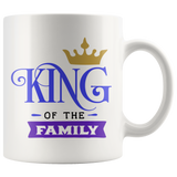 Couples COFFEE MUG Set, King & Queen of the Family, 11oz Mugs