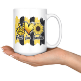 PEACE LOVE SUNSHINE Coffee Mug 11oz or 15oz