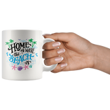 HOME IS WHERE THE BEACH IS 11oz COFFEE MUG - J & S Graphics