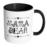 MAMA BEAR Color Accent Coffee Mug - Choice of Accent color, Gift for Mom - J & S Graphics