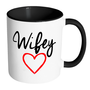 WIFEY Color Accent Coffee Mug - Choice of Color - J & S Graphics