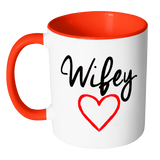 WIFEY Color Accent Coffee Mug - Choice of Color - J & S Graphics