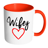 WIFEY Color Accent Coffee Mug - Choice of Color - J & S Graphics