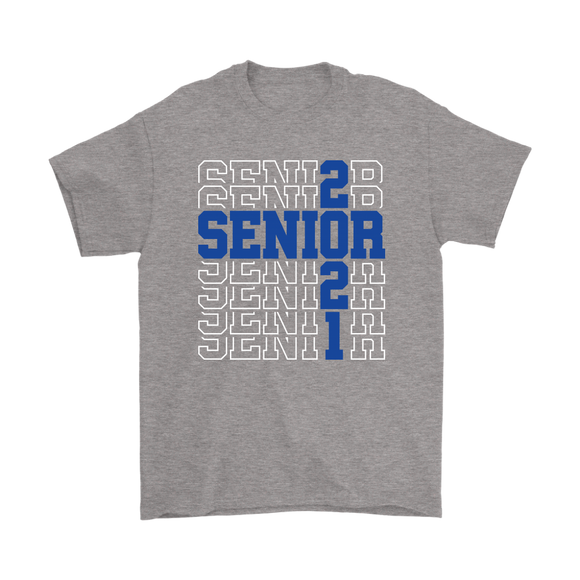 SENIOR Class 2021 T-Shirt, High School Color Blue, Men's & Women's