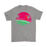 Retro Pink Beach Sunset - Cool Men's or Women's T-Shirt