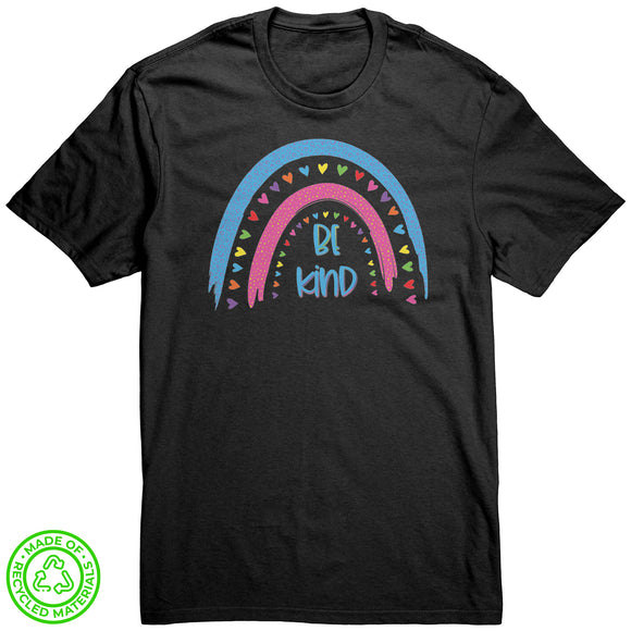 BE KIND Rainbow 100% RECYCLED Fabric T-Shirt