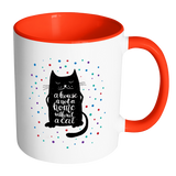 A House is Not a Home Without a Cat Color Accent Coffee Mug - J & S Graphics