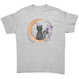 Black Cat Sitting on Moon Unisex T-Shirt