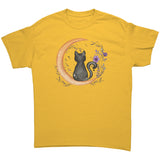 Black Cat Sitting on Moon Unisex T-Shirt