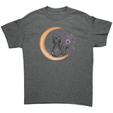 Black Cat Sitting on Moon Unisex T-Shirt