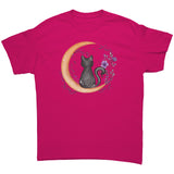 Black Cat Sitting on Moon Unisex T-Shirt