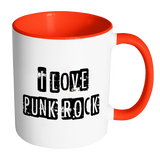 I LOVE PUNK ROCK Color Accent Coffee Mug - J & S Graphics