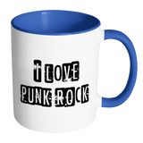 I LOVE PUNK ROCK Color Accent Coffee Mug - J & S Graphics