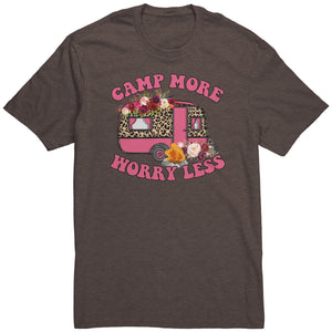 Camp More Worry Less Retro Trailer Unisex T-Shirt