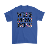 WIFE MOM BOSS Floral Design Unisex T-Shirt