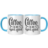 Coffee is My Spirit Animal 11oz Color Accent COFFEE MUG