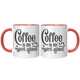 Coffee is My Spirit Animal 11oz Color Accent COFFEE MUG