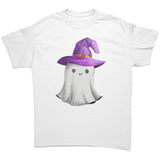 Cute Ghost with Witch Hat Unisex Halloween T-Shirt