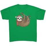 Cute SLOTH with Christmas Lights Youth T-Shirt