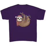 Cute SLOTH with Christmas Lights Youth T-Shirt