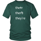 THEIR, THERE and THEY'RE Grammar Unisex T-Shirt - J & S Graphics