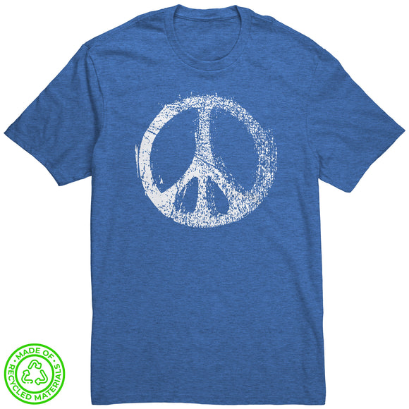 Distressed PEACE SIGN 100% RECYCLED Fabric T-Shirt
