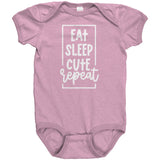 EAT, SLEEP, CUTE, REPEAT Baby One Piece Snap Bodysuit