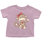 GIRL SOCK MONKEY Toddler T-Shirt - J & S Graphics