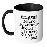 Begone! Before Somebody Drops a House on You Too! Accent Coffee Mug - J & S Graphics