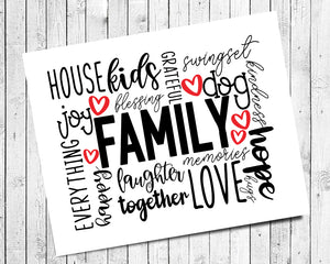 FAMILY 8x10 Typography Art Print Wall Decor