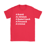 Breakfast Club Names Women's T-Shirt - J & S Graphics