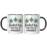Fueled by Coffee and Cannabis 11oz Color Accent COFFEE MUG
