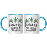 Fueled by Coffee and Cannabis 11oz Color Accent COFFEE MUG