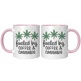 Fueled by Coffee and Cannabis 11oz Color Accent COFFEE MUG