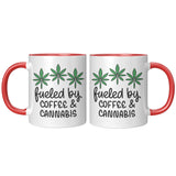 Fueled by Coffee and Cannabis 11oz Color Accent COFFEE MUG